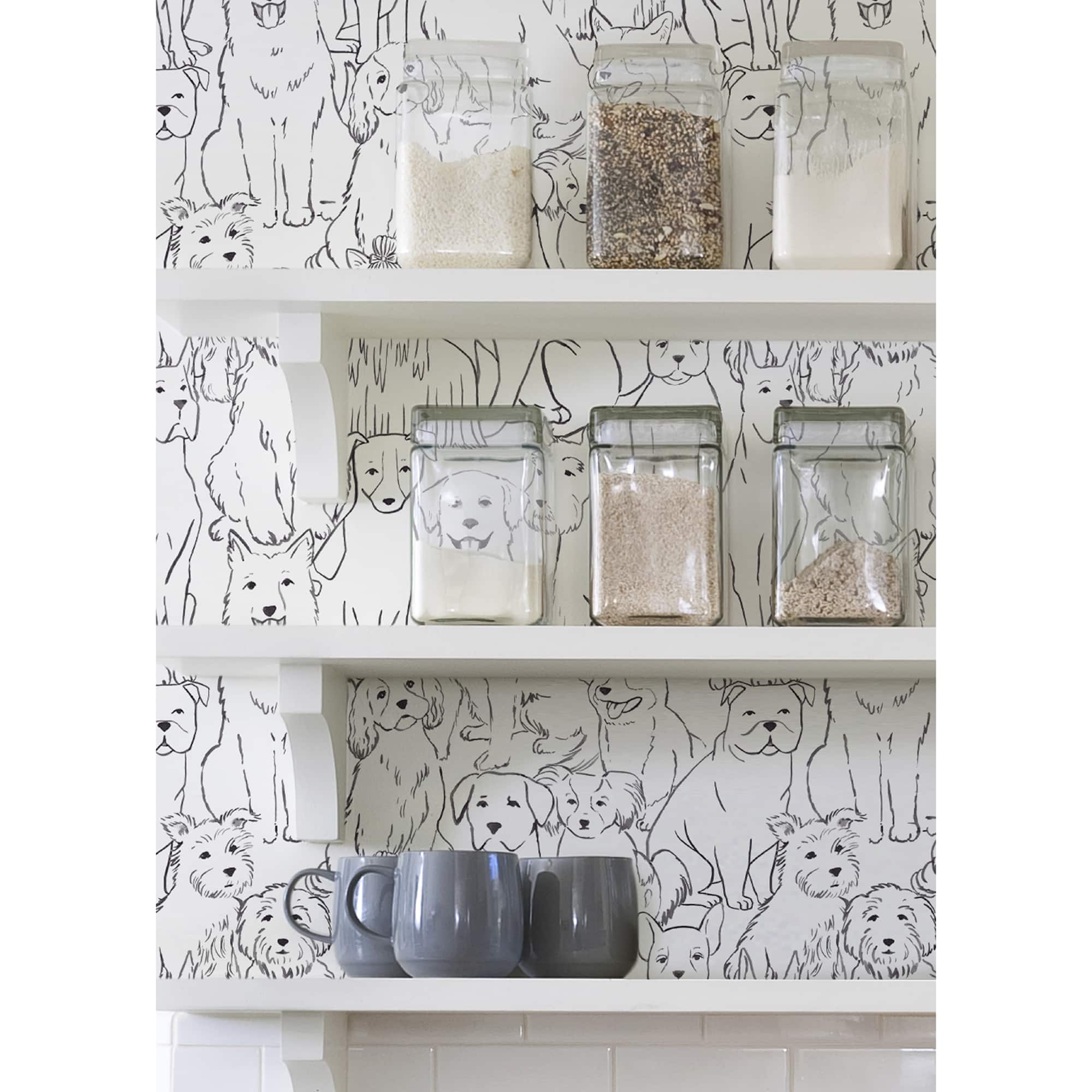 Wallpaper Black & White Paws On Peel & Stick Wallpaper